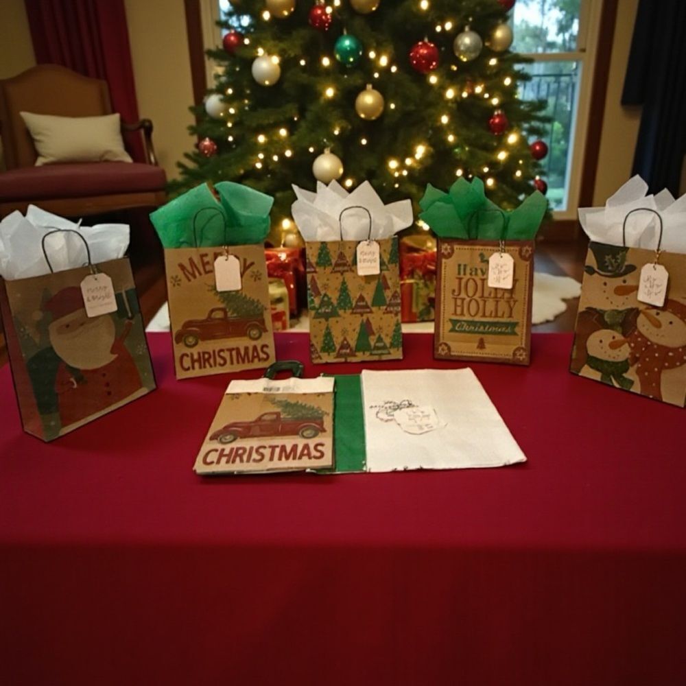 Festive Christmas Gift Bags Set - Picture 2 of 4